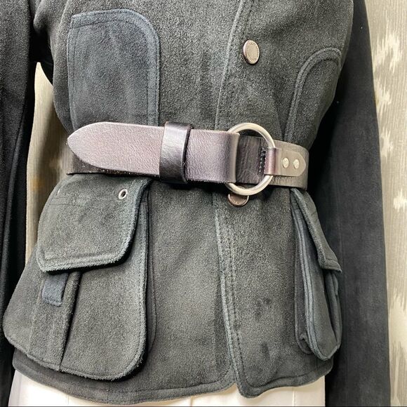 Ralph Lauren Collection ~ Vintage Fall 02 Runway Black Deerskin Utility Jacket - Picture 6 of 16